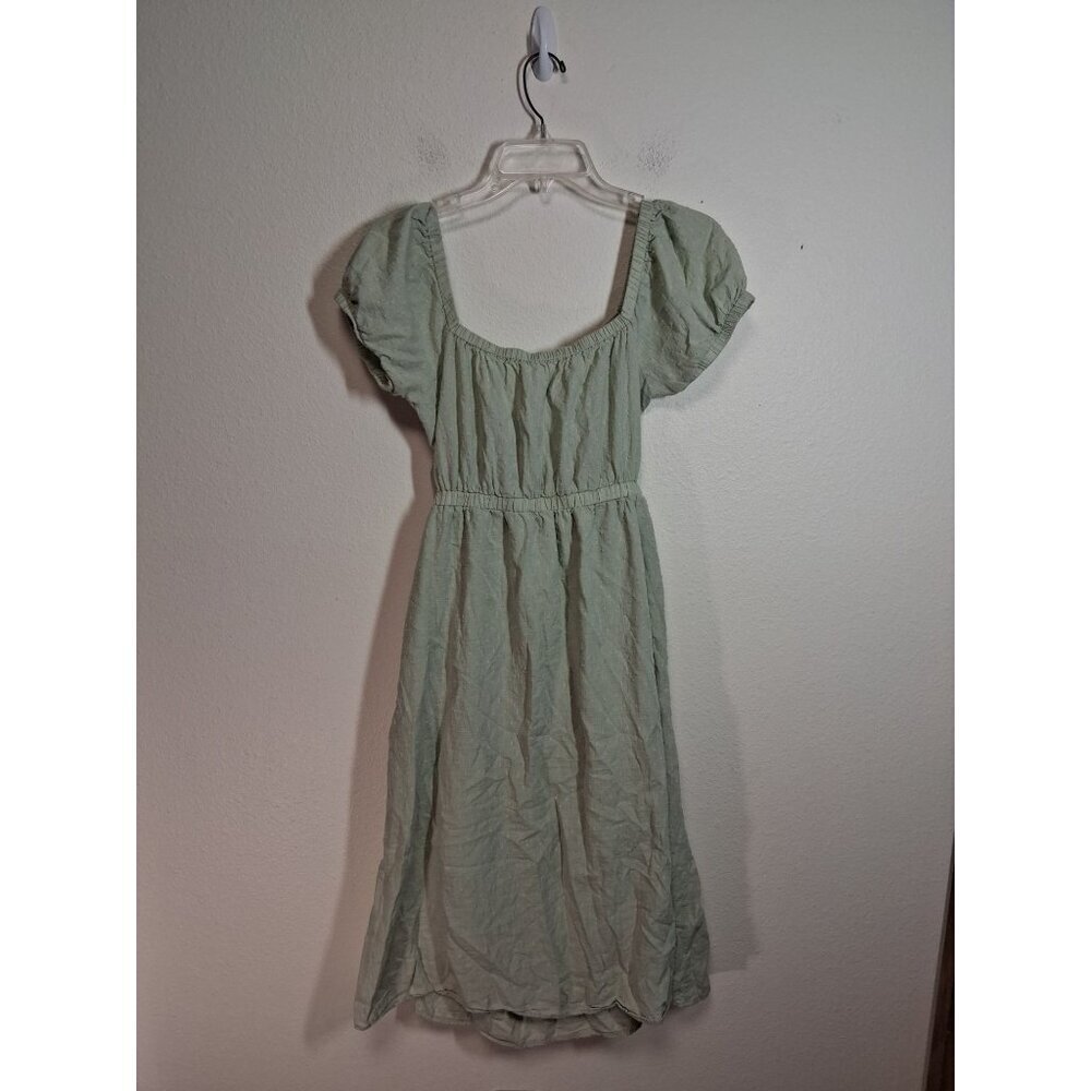 Endless Blu Sundress Boho Cottage Cotton Off Shoulder Y2K Green Size Small
